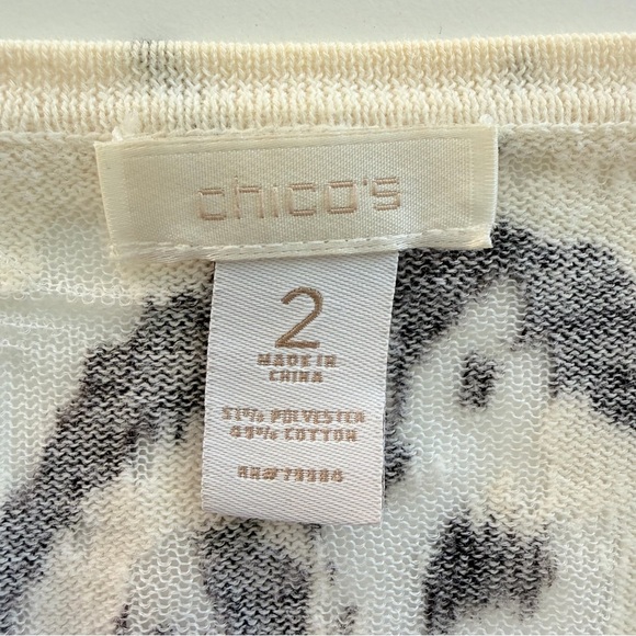 Chico’s Animal Print Sheer Burnout Open Cardigan - Picture 6 of 7